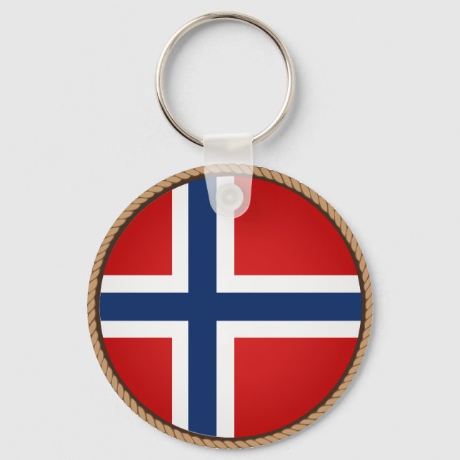 Coola Norge Flagga försegling Nyckelring (Framsida)