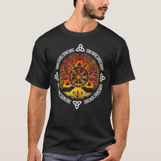 Coola Norse Viking Yggdrasil Awe Livets träd Retro T Shirt