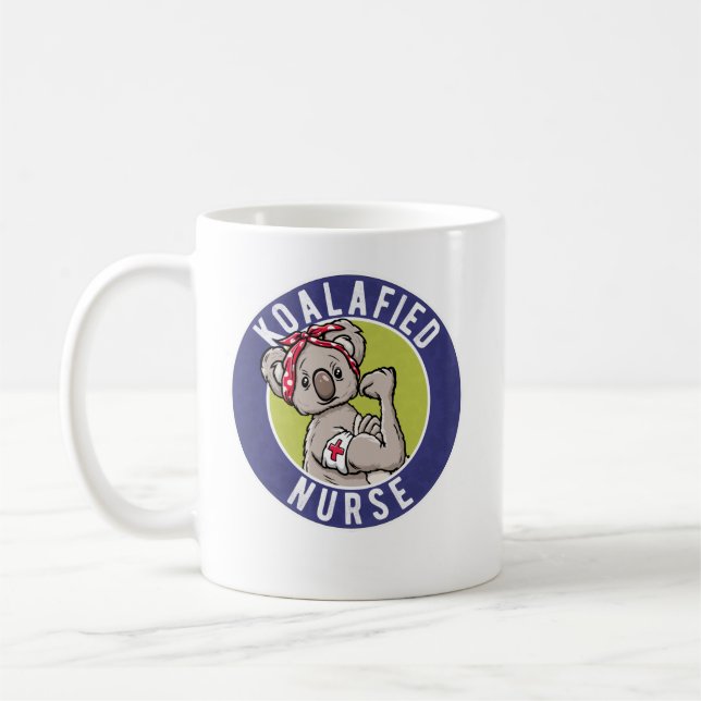 Coola Nurse Gift, Qualified Nurse Funny Koalafied Kaffemugg (Vänster)