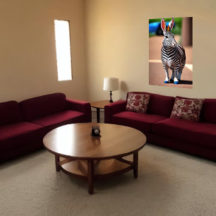 Coola och ätliga Hybrid Rabbit Zebra   AI Art Poster