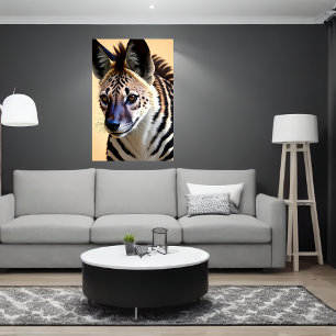 Coola och berömvärd Hybrid Zebra Hyena   AI Art Poster