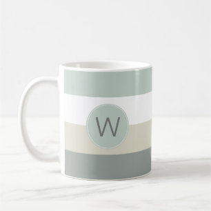 Coola och Calming Rand Mönster med Monogram Kaffemugg
