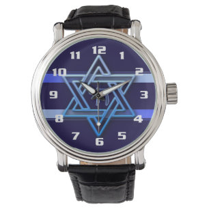 Coola och Elegant Hebrew Chai och David Star Armbandsur