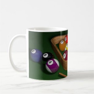 Coola och färgfulla annonser Bord, Bollar, rack, u Kaffemugg
