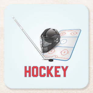 Coola och färglös Hockey Sports Inslag Underlägg Papper Kvadrat