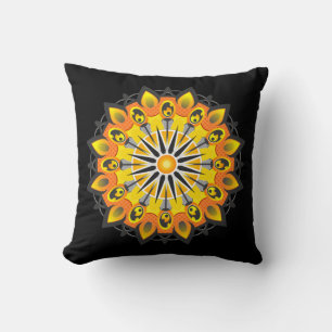 Coola och färgstarka Mandala Mönster Flames Kudde