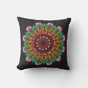 Coola och färgstarkt Mandala-Blommönster Kudde