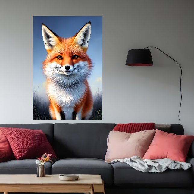 coola och fläckig räv porträtt | AI Art Poster (Skapare uppladdad)