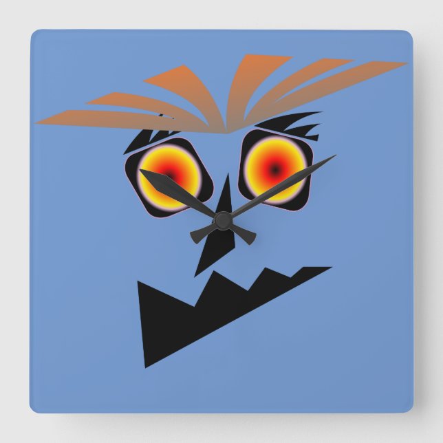 Coola och funky väggklocka. fyrkantig klocka (Framsida)