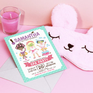 Coola- och Girly Spa Bachelorette-partiets inbjuda Inbjudningar