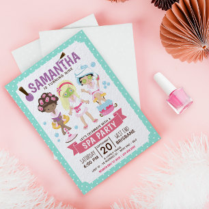 Coola och Girly Spa Party Inbjudningar