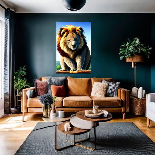 Coola och god Hybrid Lejon Koala AI Art Poster