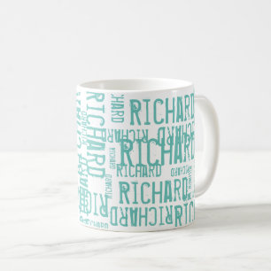 coola och modern blå typografi kaffemugg