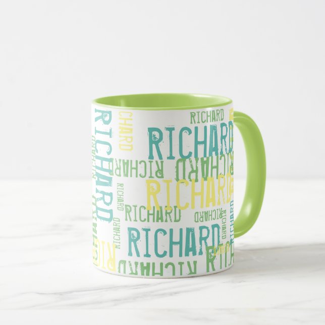 coola och modern grönaktig typografi namn mugg (Framsida höger)