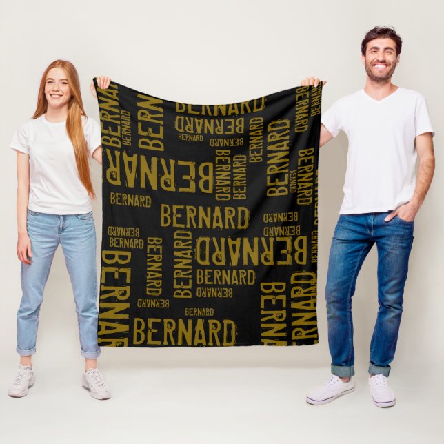 Coola och modern typografi Mönster i Namn Black Fleecefilt (På plats)