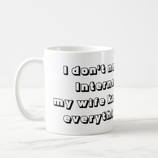 Coola och Roligt Min fru vet allt. Kaffemugg (Vänster)
