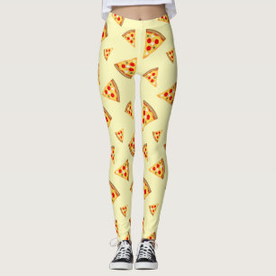 Coola- och roligt-pizzabitar mönster ljusgula leggings