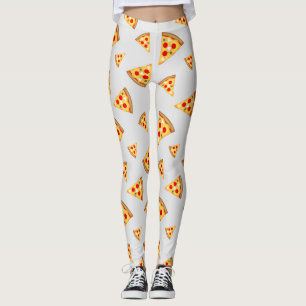 Coola- och roligt-pizzasekar mönster lätt grått leggings