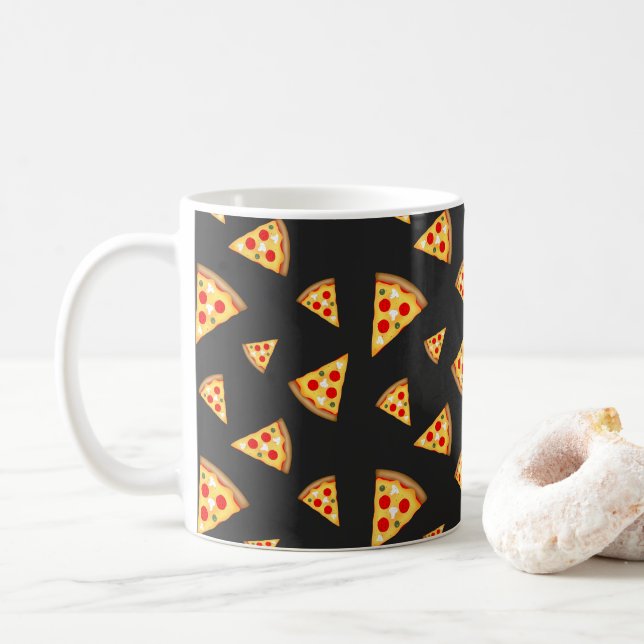 Coola- och roligt-pizzor mönster kaffemugg (Med munk)