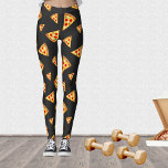Coola- och roligt-pizzor mönster leggings<br><div class="desc">Coola,  moderiktig,  elegant och unik i alla typer av trycksaker. Coola och roligt pizzasekar mönster på mörk grått. Juicy vector tillverkad pizza med crust,  ost,  salami,  champignon-svampar,  oliver och en sprinkl av oregano.</div>