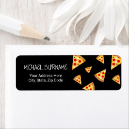 Coola- och roligt-pizzor mönster returadress etikett
