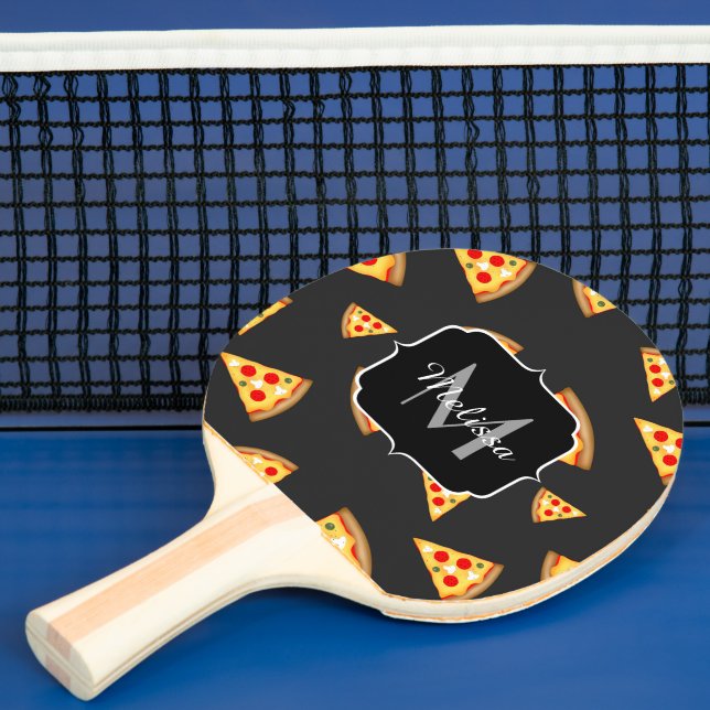 Coola- och roligt-pizzor-skivor mönster Monogram Pingisracket (Insitu)