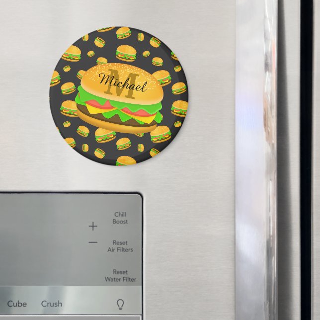 Coola och roligt - tumburgare mönster Monogram Magnet (In Situ (Fridge))