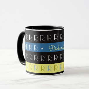 Coola- och snyggt-typografi mugg med initial R