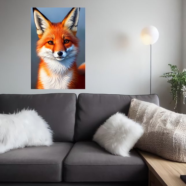 coola och söt rödräv porträtt | AI Art Poster (Skapare uppladdad)