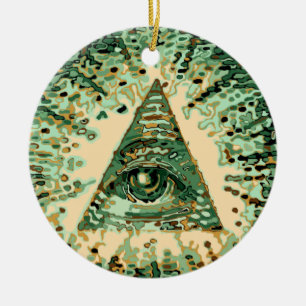 Coola och unik kamouflage Illuminati Julgransprydnad Keramik