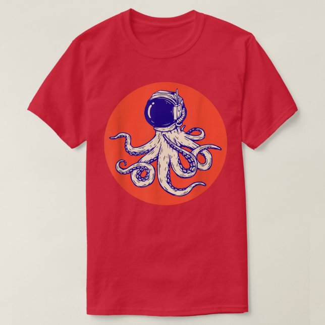 Coola Octopus astronaut Octopus från Rymden T Shirt (Design framsida)