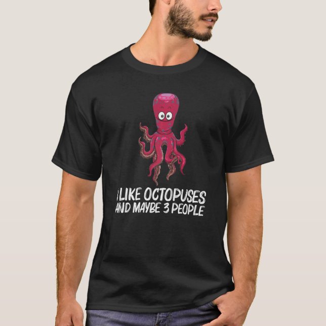 Coola Octopus För manar Women Sea Life Ocean Biolo T Shirt (Framsida)