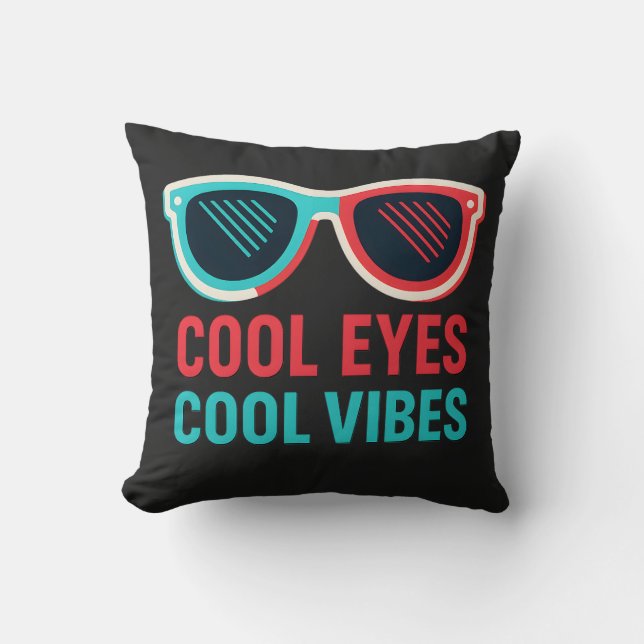 Coola Ögon Coola Vibes Retro 3D Glass T-Shirt Kudde (Framsida)