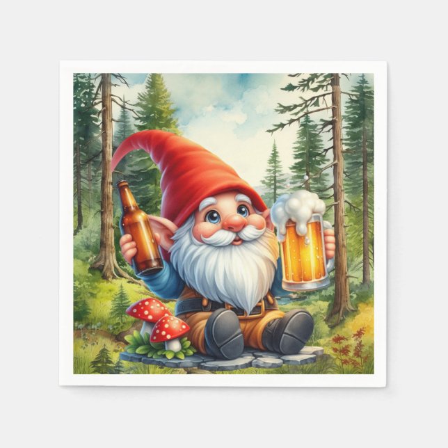 Coola öl gnome party pappersservett (Framsidan)