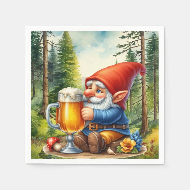 Coola öl gnome party pappersservett (Framsidan)
