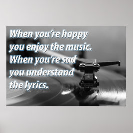 Coola Oldies Music Quote Vinyl Record Turntable Poster
