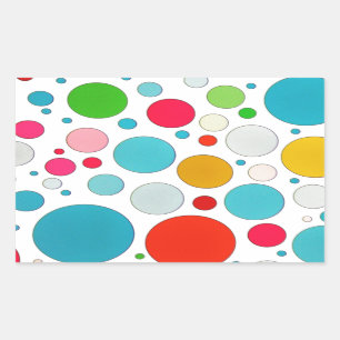 Coola, olika storleka bubblor och polka dots rektangulärt klistermärke