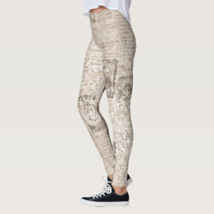 Coola One-of-a-Kind Ephemera News Print Mönster Leggings