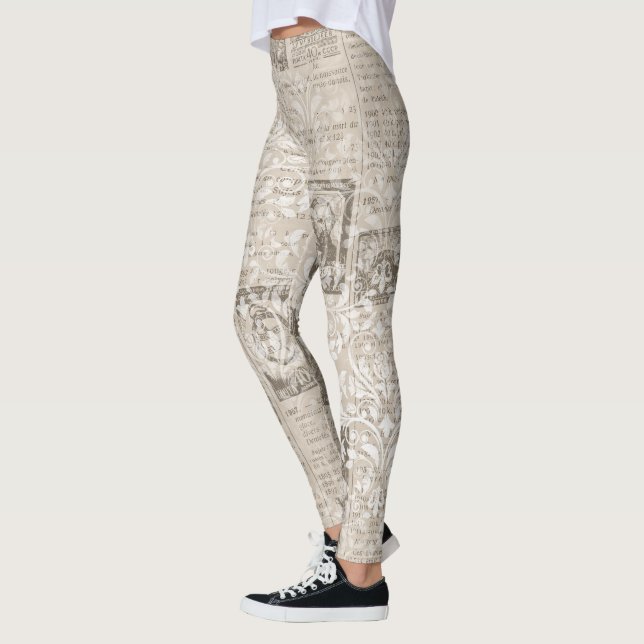 Coola One-of-a-Kind Ephemera News Print Mönster Leggings (Vänster)