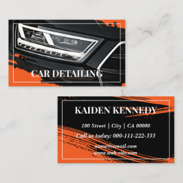 Coola Orange-biltjänst - detaljinformation om foto Visitkort