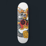 Coola Orange Black Dragon Skateboard<br><div class="desc">Personlig asiatisk konst drar med skateboard med initialer i mitten.</div>