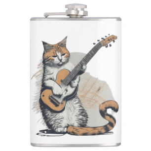 Coola Orange Cat Jamming på Guitar Fickplunta