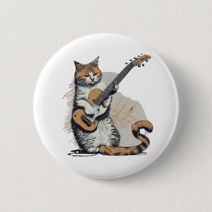 Coola Orange Cat Jamming på Guitar Knapp