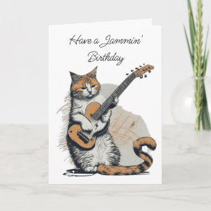 Coola Orange Cat Jamming på Guitar Kort