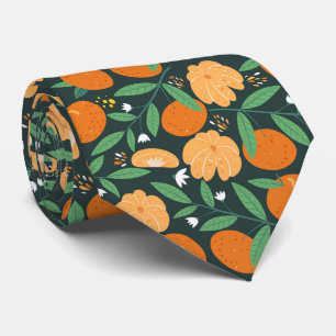 coola orange frukt i form av mönster slips