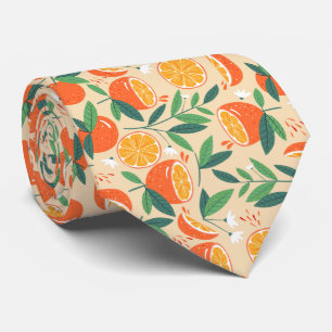 coola orange frukt i form av mönster slips
