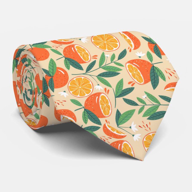 coola orange frukt i form av mönster slips (Rullad)