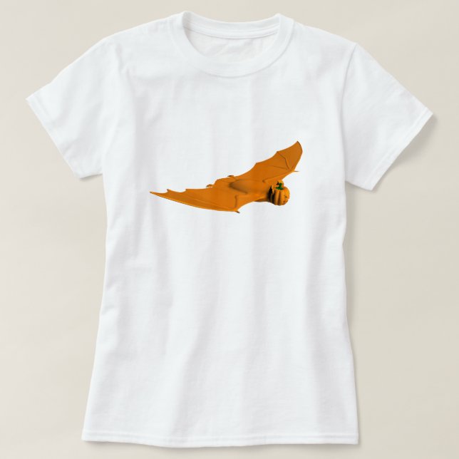 Coola Orange Halloween Fladdermus T-shirt (Design framsida)