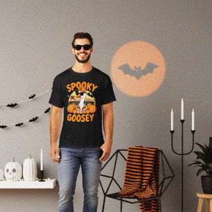 Coola Orange Halloween Goose Tecknad Design T Shirt