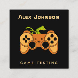 Coola Orange Joystick Joypad Gamer Game Tester Rol Fyrkantigt Visitkort